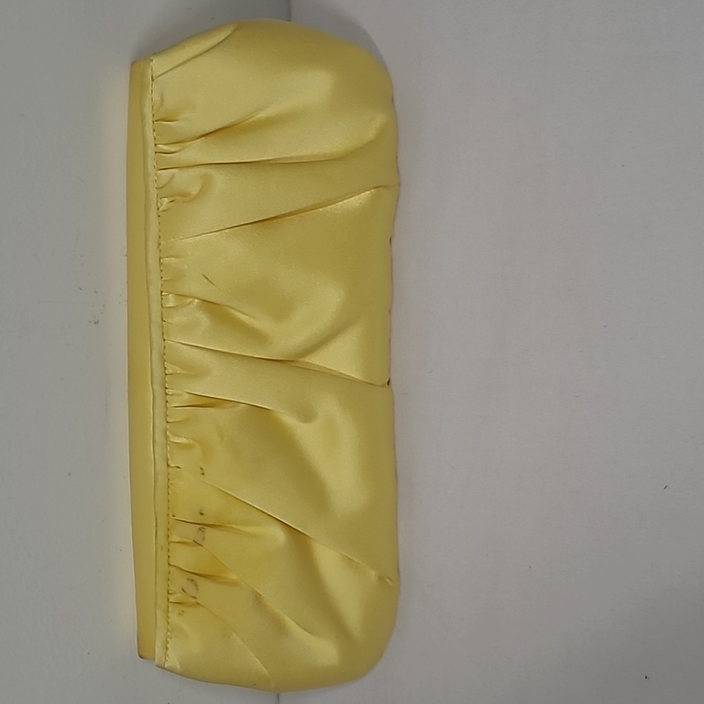 Neiman Marcus Yellow Satin Clutch - Picture 3 of 9